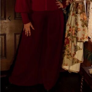 La Femme en Noir Oxblood Palazzo Pants 3x